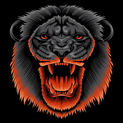 Roaring lion icon design vector