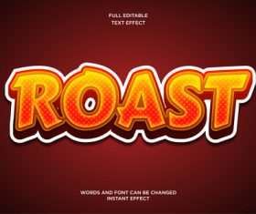Roast editable text effect hot spicy 3d vector