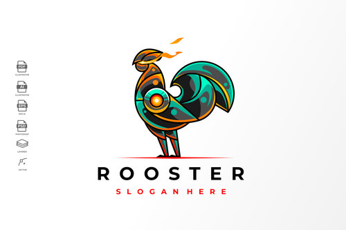 Rooster icon design vector