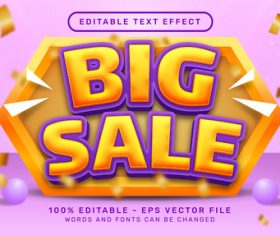 Sale label font editable text effects vector