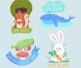 Save forest ecology icon vector