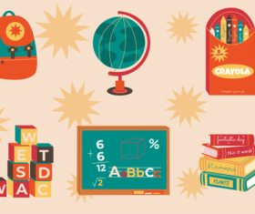 School elements collection vector