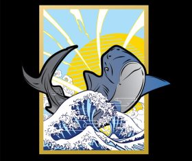 Shark background design vector