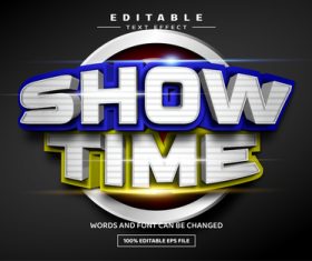 Show time 3D vector text effect