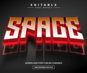 Space esport 3D vector text effect