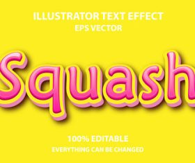 Squash text style effect vector