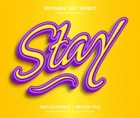 Stay 3D vector text effect