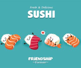 Sushi food poster design vector