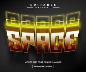 Text style effect vector space esport game