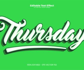 Thursday 3D vector text effect
