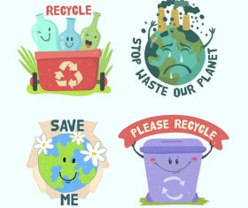 Waste recycling ecology icon vector