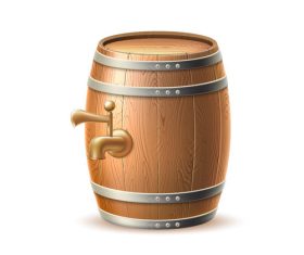 Wooden wine barrel vector