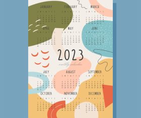 2023 year monthly calendar vector illustration