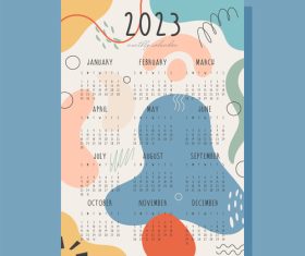 Abstract background 2023 year monthly calendar vector illustration