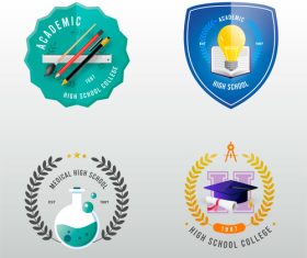 Academic school badge logo vector