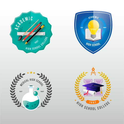 Academic school badge logo vector