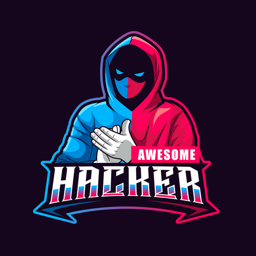 Awesome hacker esport vector