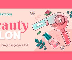 Beauty salon social media cover vector