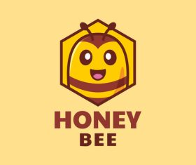 Bee cartoono logo vector