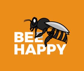 Bee happy icon design vector