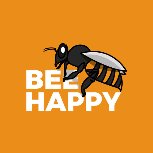 Bee happy icon design vector