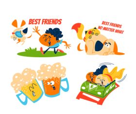 Best friends vector