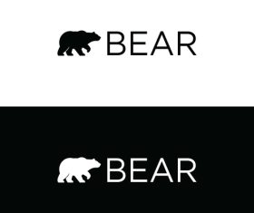Black and white bear logo vector