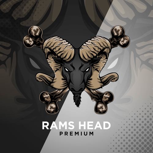 Black goat head icon design vector