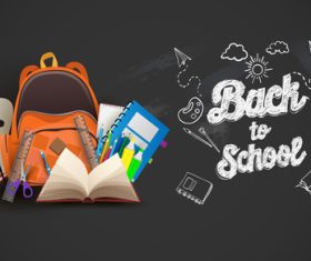 Black vector background return to school