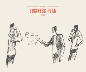 Business plan illustration vector hand painted