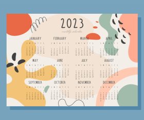 Cartoon abstract background 2023 calendar vector