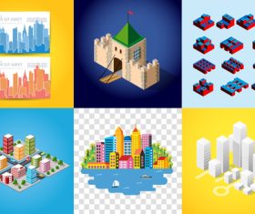 Cartoon architecture collection vector