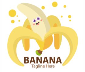 Cartoon banana icon vector