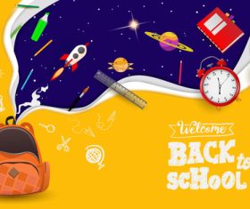 Cartoon element vector background return to school