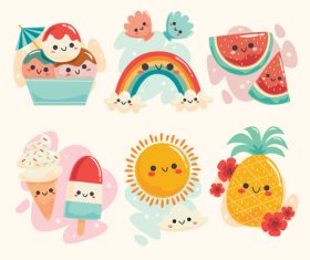 Cartoon summer element card vector
