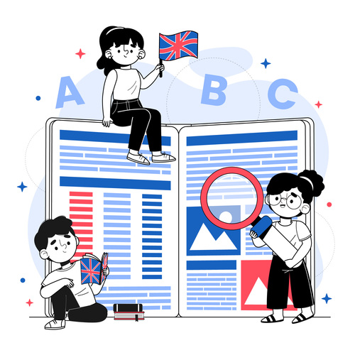 Children learn english illustration vector