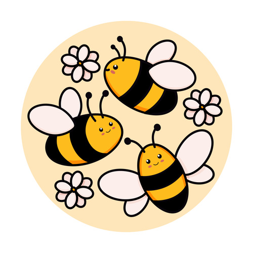 Circle bee logo vector