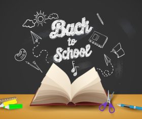 Classroom and book vector background