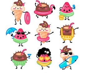 Cold drink cartoon card vector