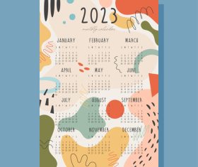 Color abstract background 2023 calendar vector