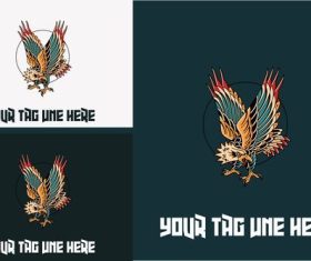 Colorful eagle logo vector