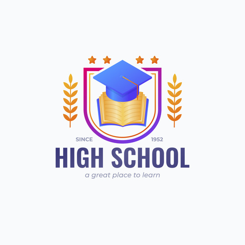 Design high school logo vector