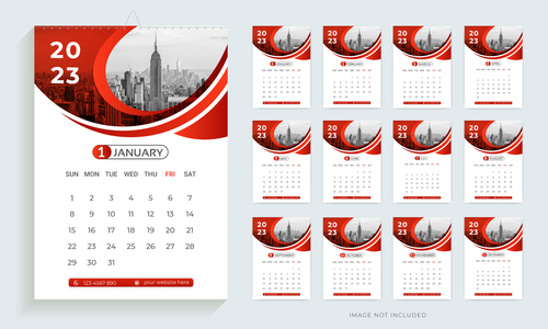 Design wall calendar design 2023 vector