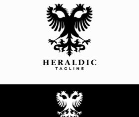 Double headed bird logo vector