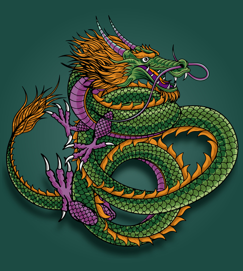 Dragon cross culture illustration vector
