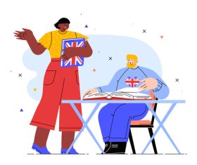 English communication illustration vector