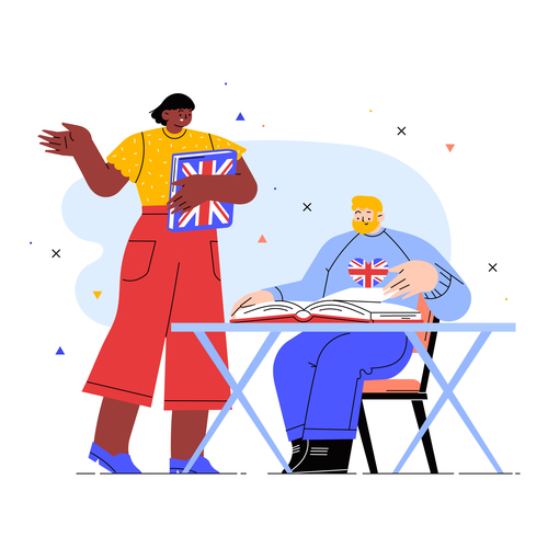 English communication illustration vector