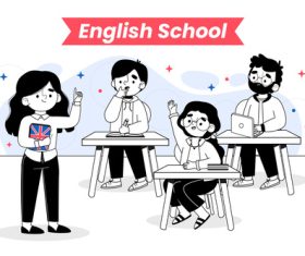English school illustration vector