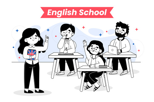 English school illustration vector