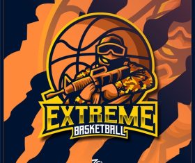 Extreme basketball logo vector